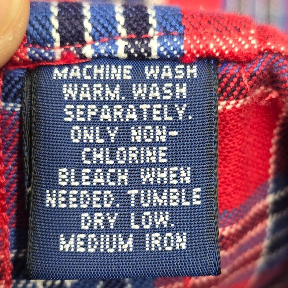 Polo Sport Ralph Lauren Mens XL Red Blue‎ Plaid Long Sleeve Button Cotton Twill - Picture 8 of 13